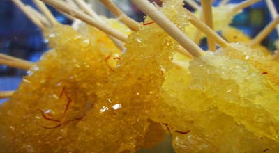 Saffron rock candy nabat