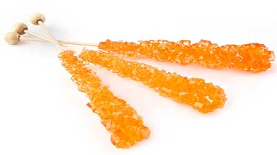 Yellow rock candy sticks