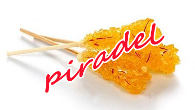 Saffron stick rock candy