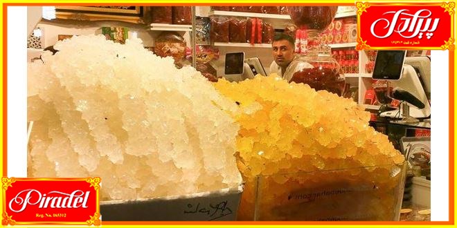 Clear rock candy crystals
